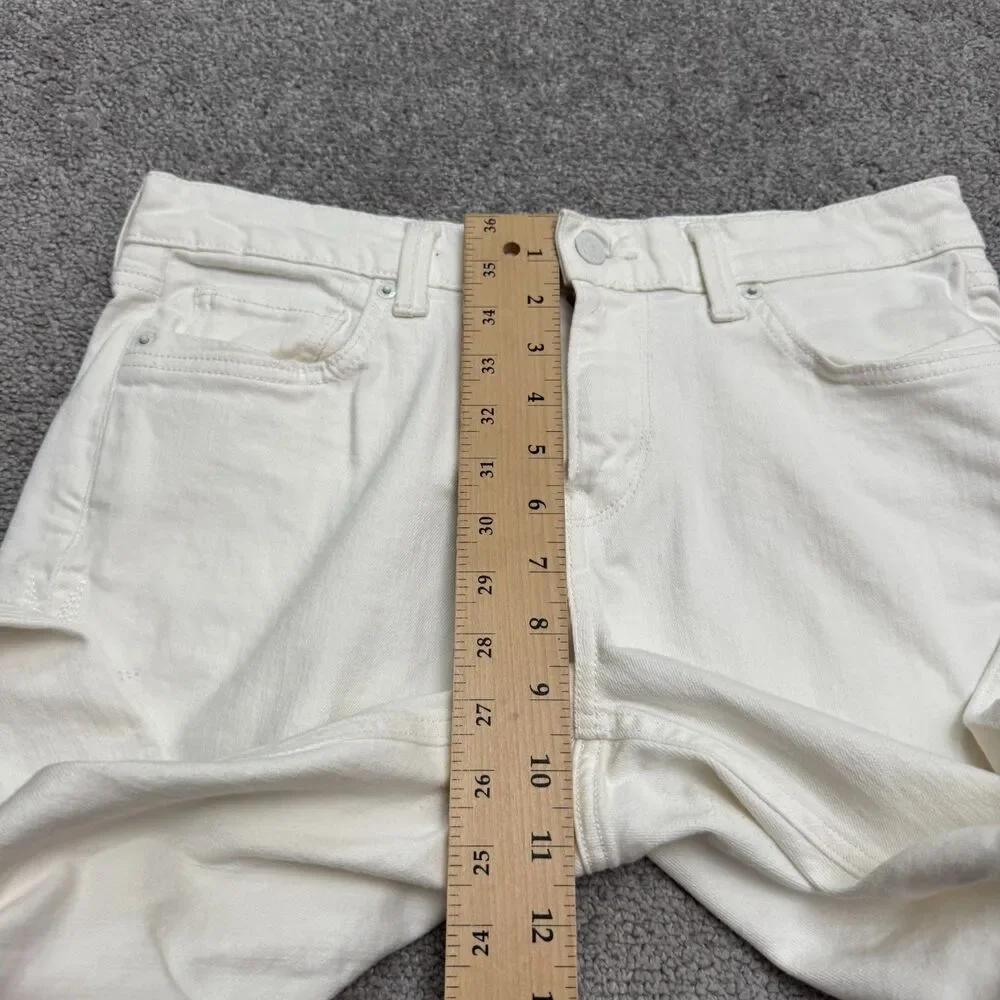 Levi's 51710 Cropped Denim Jeans Womens 6 Winter White Embroidered Star Sample